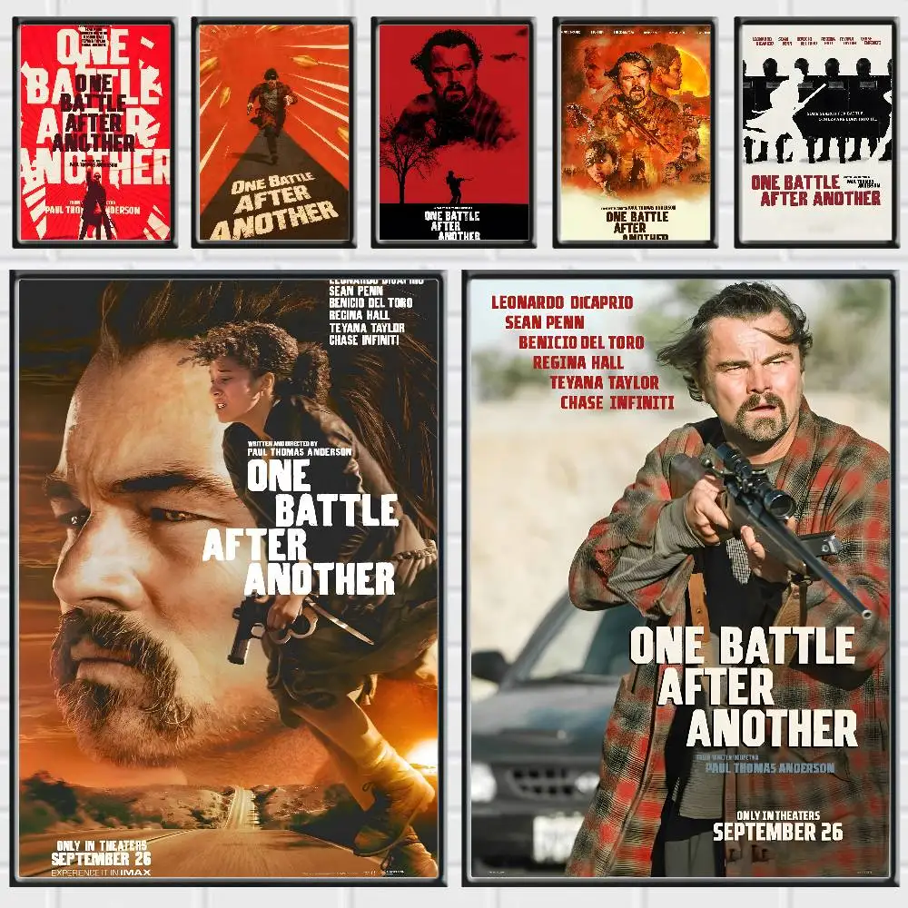 Bold Movie One Battle After Another Posters Premium Self-Adhesive No Residue Wall Sticker for Home Office Bar Decor