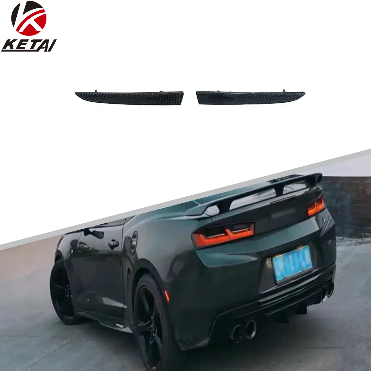 Smoke Black Style Rear Diffuser Bumper Lip Light For Chevrolet Camaro 2016-2022