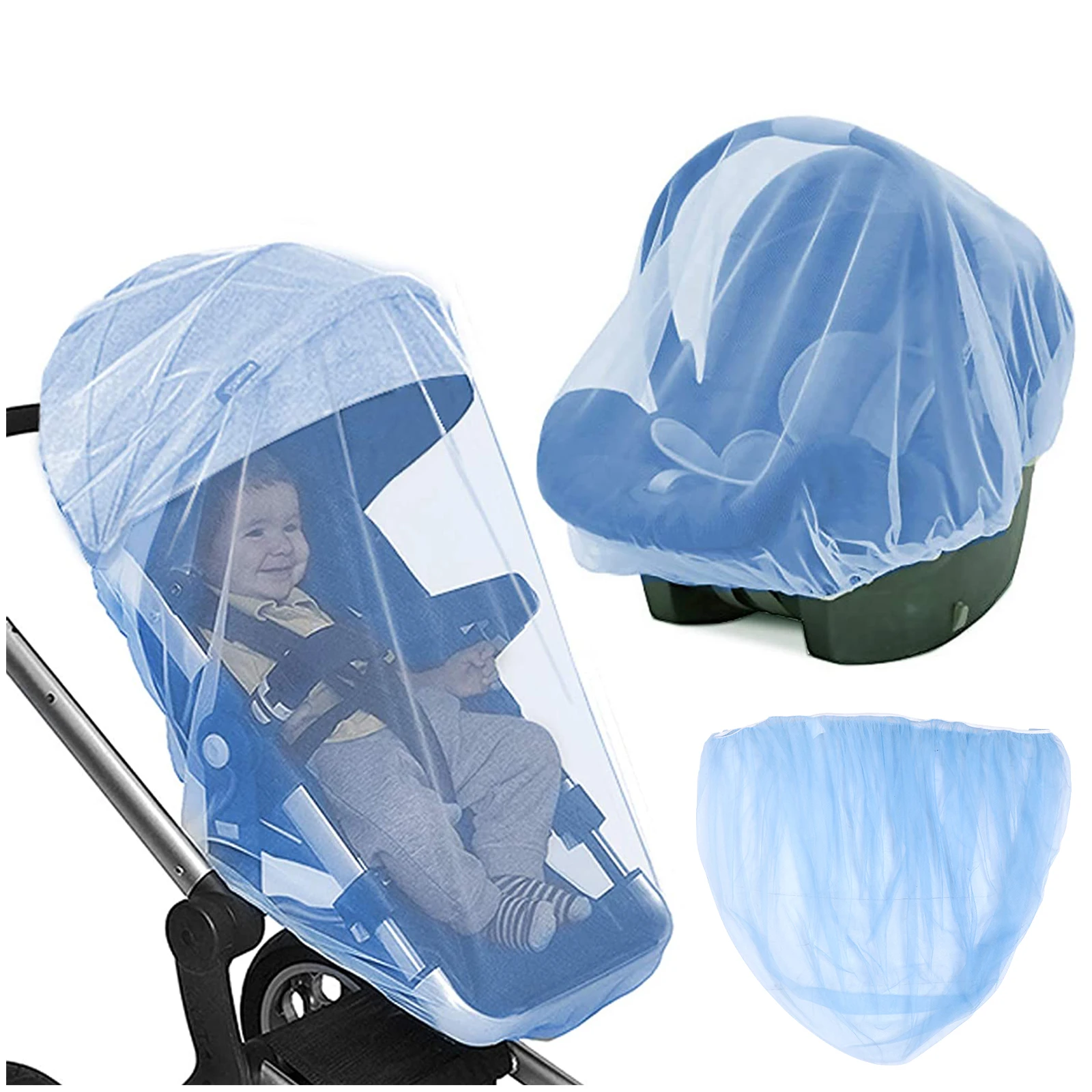 

2pcs Stroller Mosquito Net Breathable Lightweight Protector For Crib Bassinet Cradle Playpen Anti-Insect Protection Cover