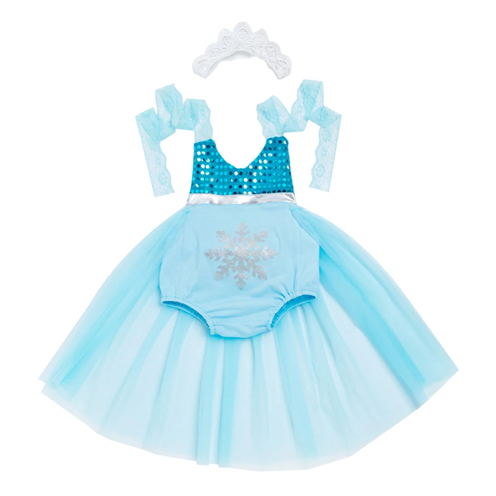 

1 Set Baby Girls Lace Suspenders Romper Skirt Dress Headband Summer Outfit Comfortable Party Holiday Newborn Gift Baby Shower