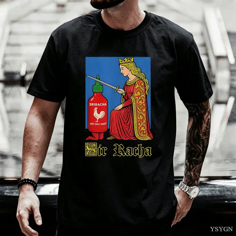 Sir Racha Man Woman Tshirt Sriracha Tshirt Medieval Art Tee Sriracha Fan Merch Retro Medieval shirt Graphic T Shirts Streetwear