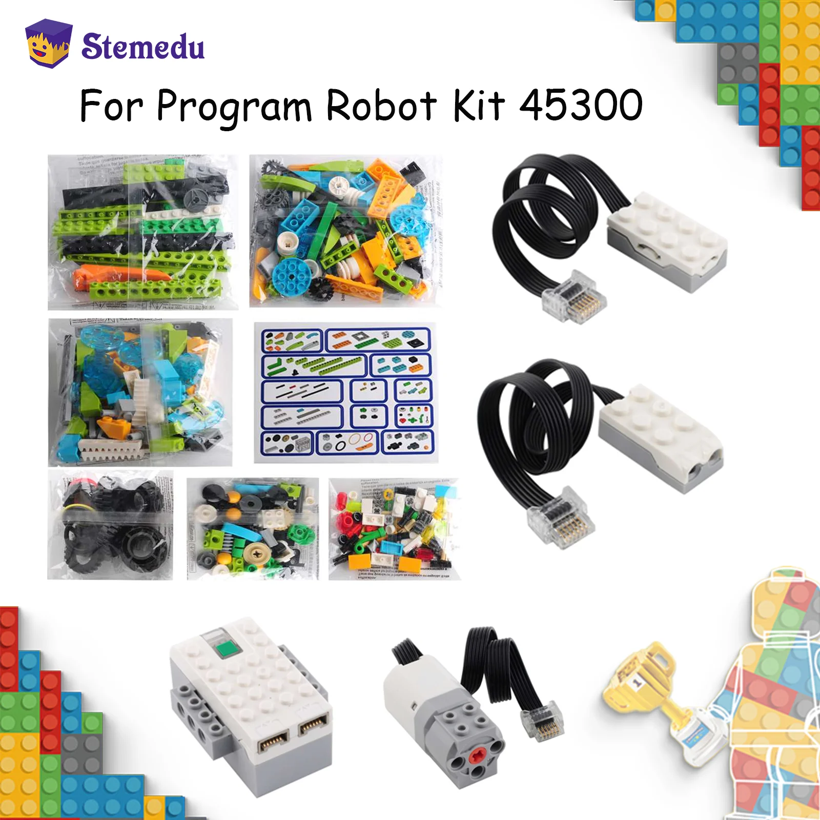 280PCS DIY Programing Robot Electronic Bricks Hub Motor Kit Compatible with Building Blocks We.Do 2.0 45300 Educational Robotics