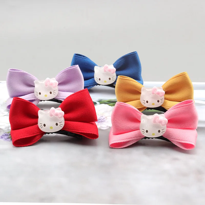 Girls Cute Kitten Hair Clips Baby Bow Hairpin Baby Hair Accessories Top Clip Tiara Baby Girl Hair Pin Kindergarten Gifts