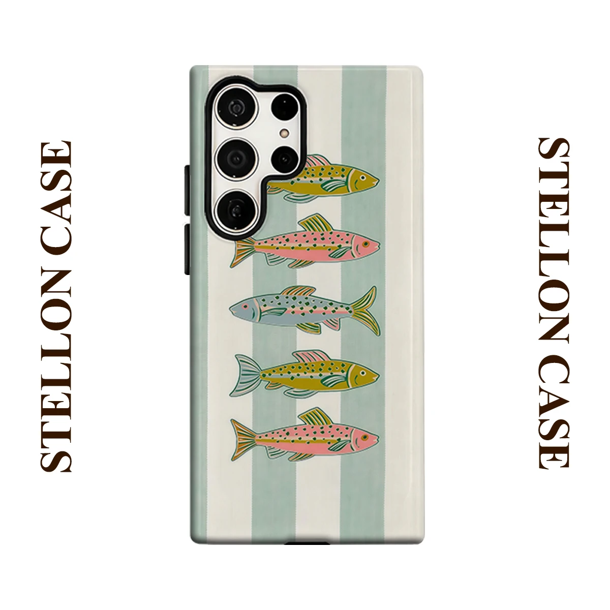 Striped Trout Fish Phone Case for Samsung Galaxy S26 S25 Ultra S24 S23 Ultra Plus Glossy Double-layer Back Cover