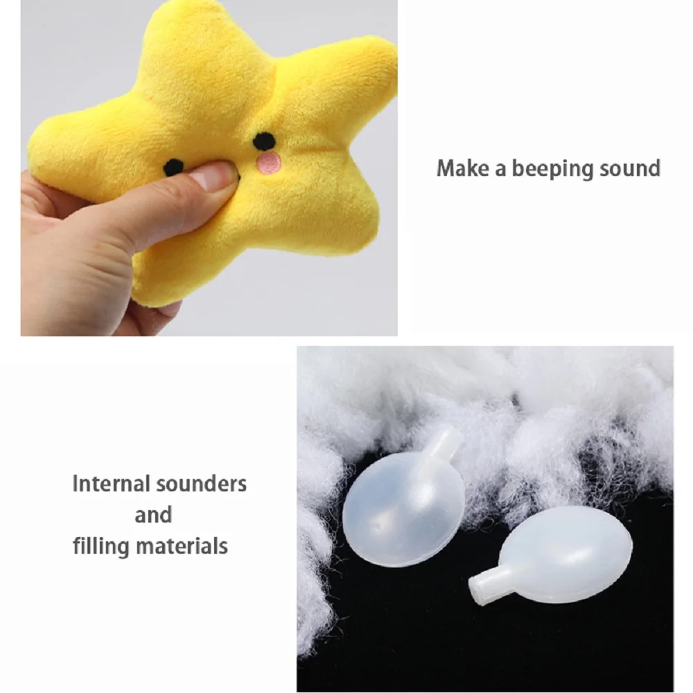 Plush PP cotton starfish shaped pet toys suitable for small and medium-sized dogs and cats to play, relieve stress, grind teeth