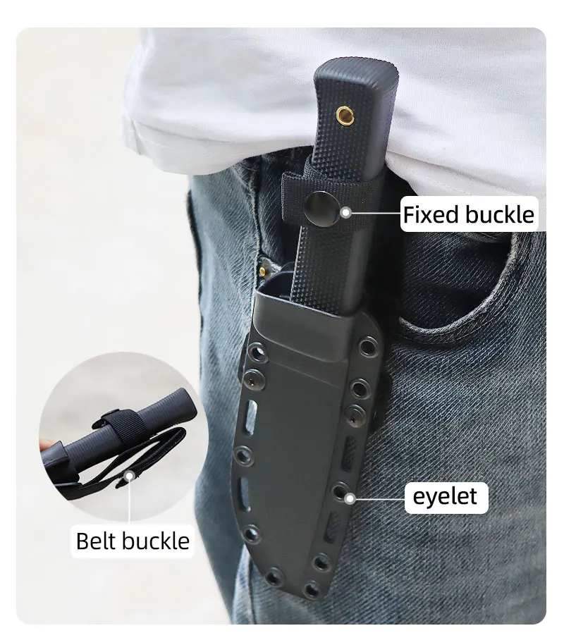 Hochwertiges Outdoor-Camping-Wandern-, Angeln- und Multifunktions-Rettungs- und Notfall-Überlebensmesser mit fester Klinge