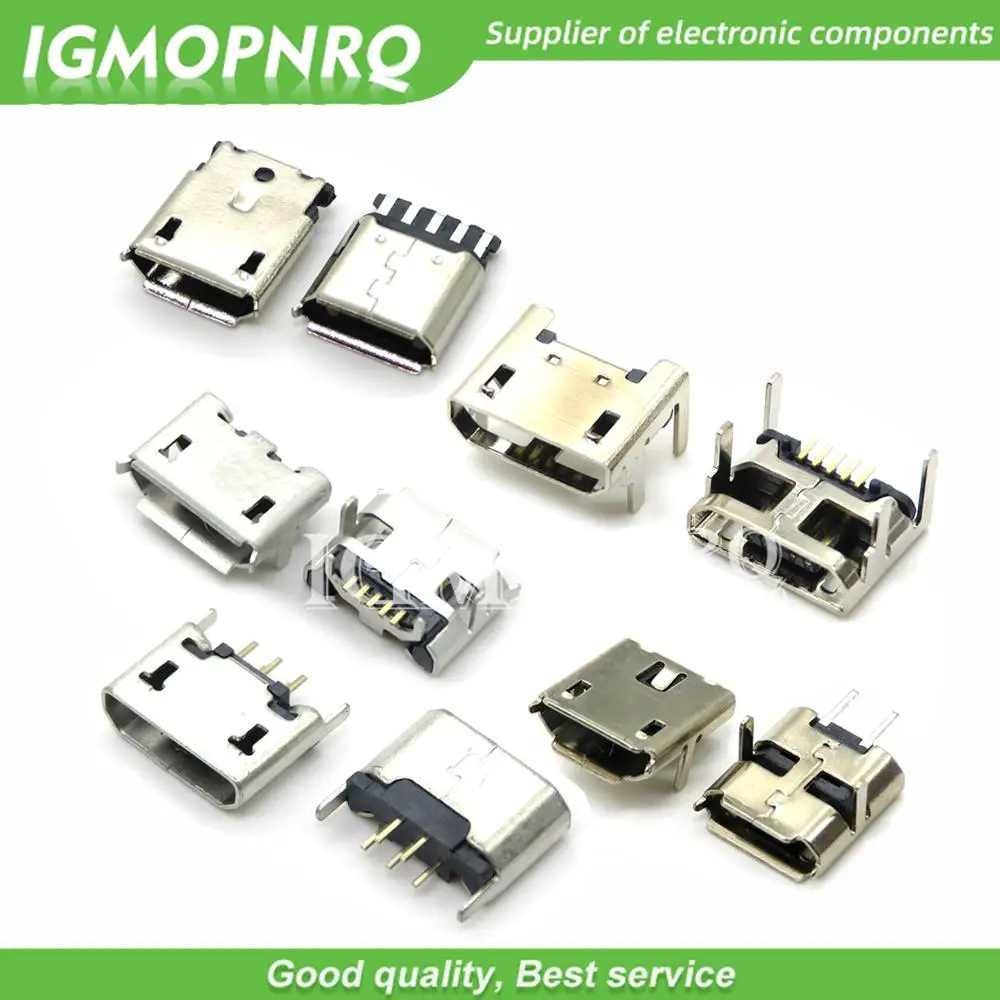 10PCS NEUE Micro USB Typ Stecker Weibliche Port Jack Schwanz Buchse Stecker ibuw Für Android telefon daten stecker NEUE DIP SMD