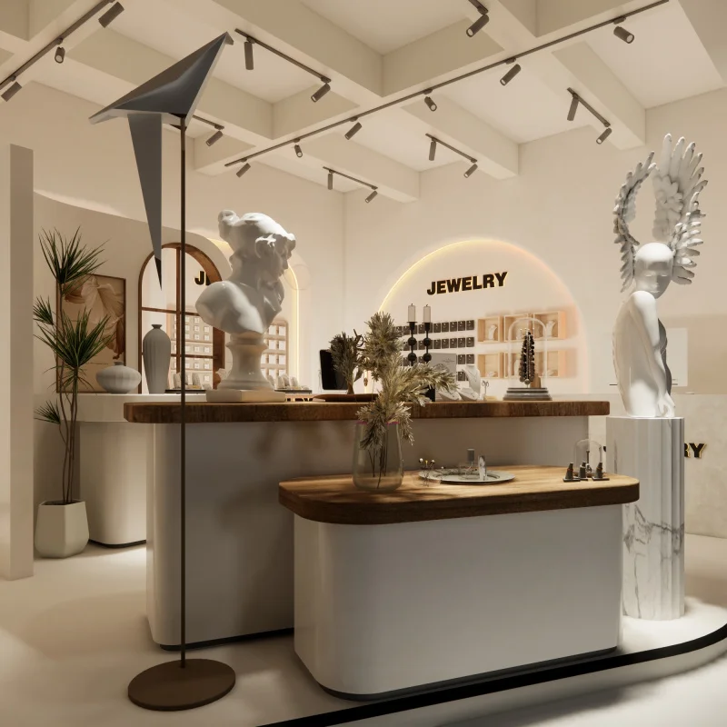 custom.High End Jewelry Display Cabinet Glass Display Stand Custom Sign Shop Counter Jewelry Store Interior Design