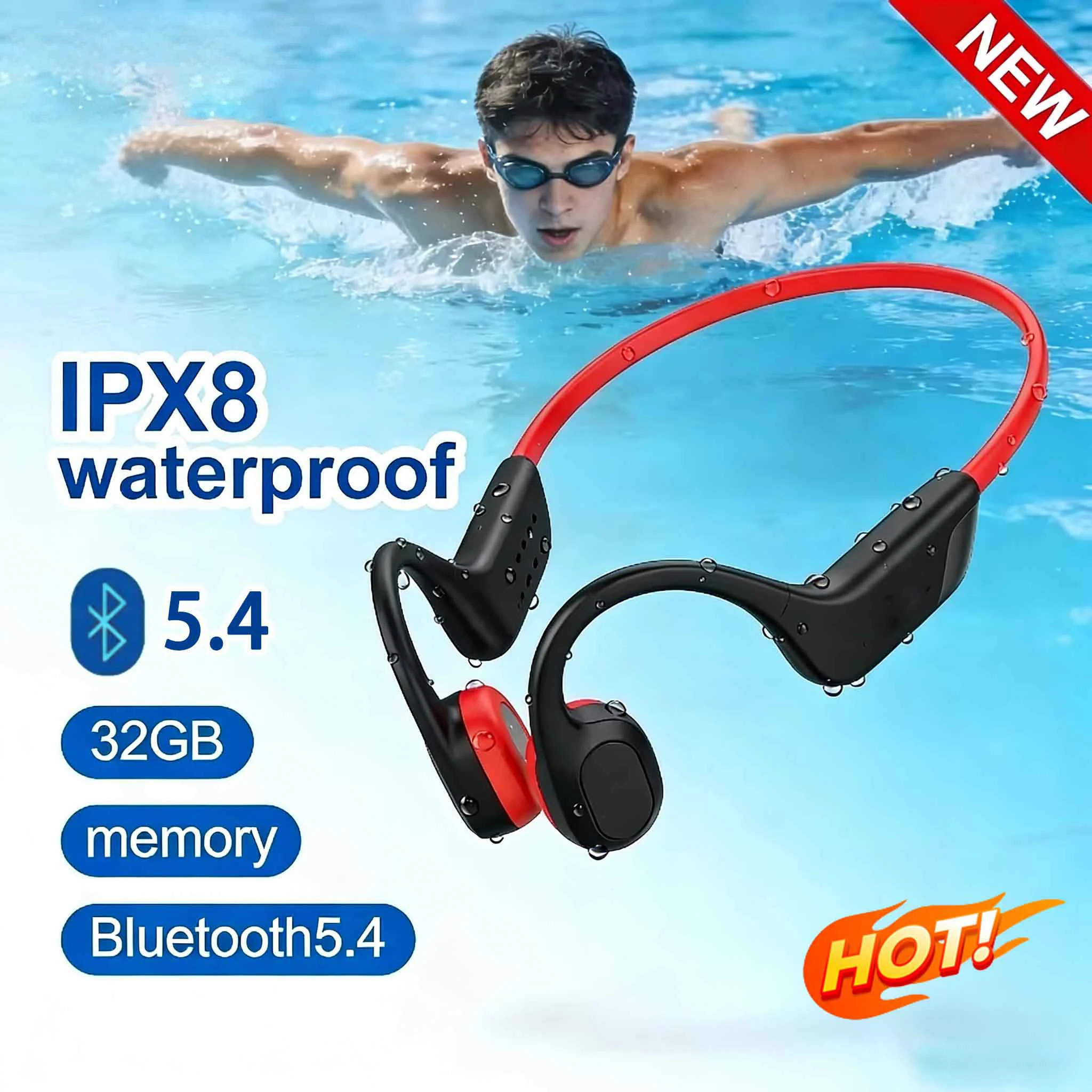Bone Conduction Running Headphones - NOVO Fone de Ouvido de Condução