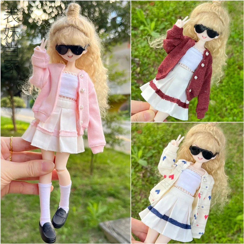 

BJD doll clothes suitable for ob22/24/26 size Knitted suit clothes set doll accessories (3 points)