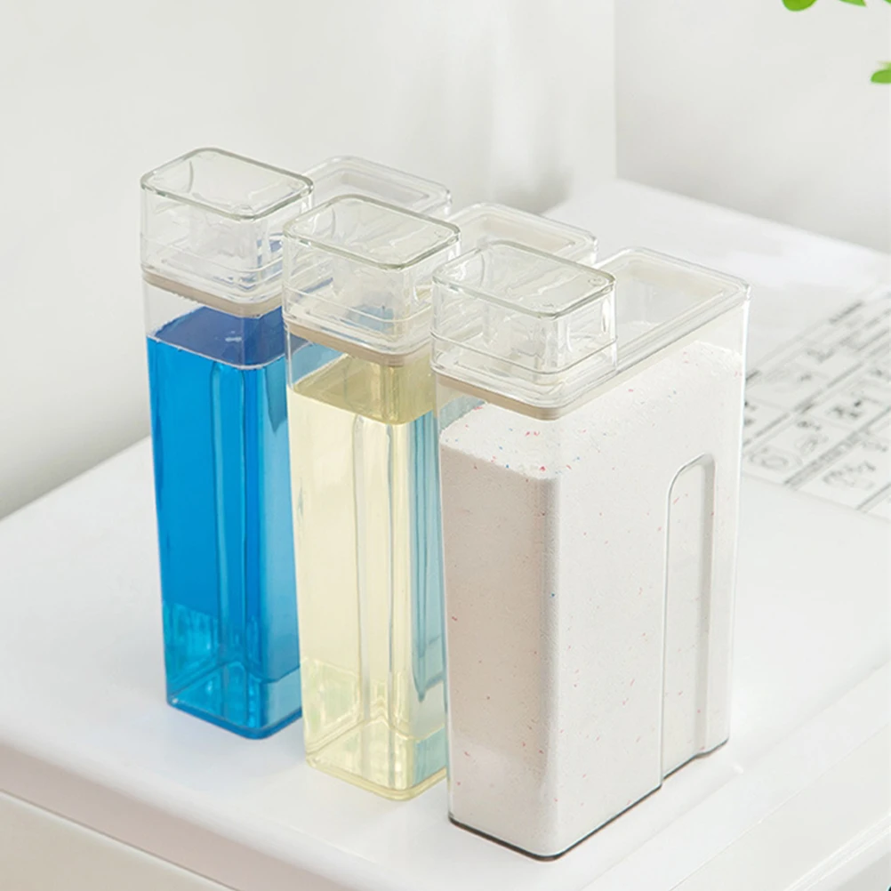 

2 Pcs Washing Powder Laundry Detergent Storage Box Liquid Dispenser Lotion Bottle Jars Containers Transparent Bottles Empty