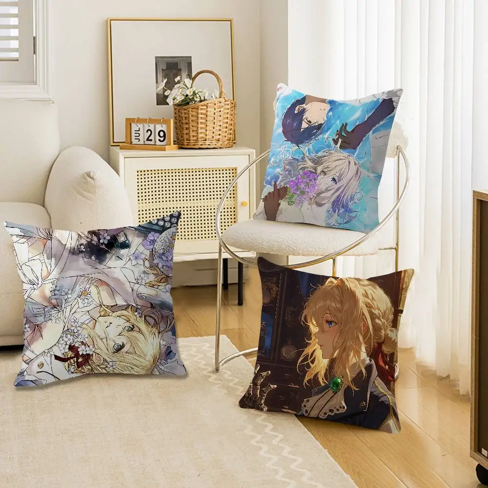 Japanese Violet Evergarden Personalized Pillow Cover Kids Bedroom Wild Party Decor Pillowcase kid Birthday shower Gift