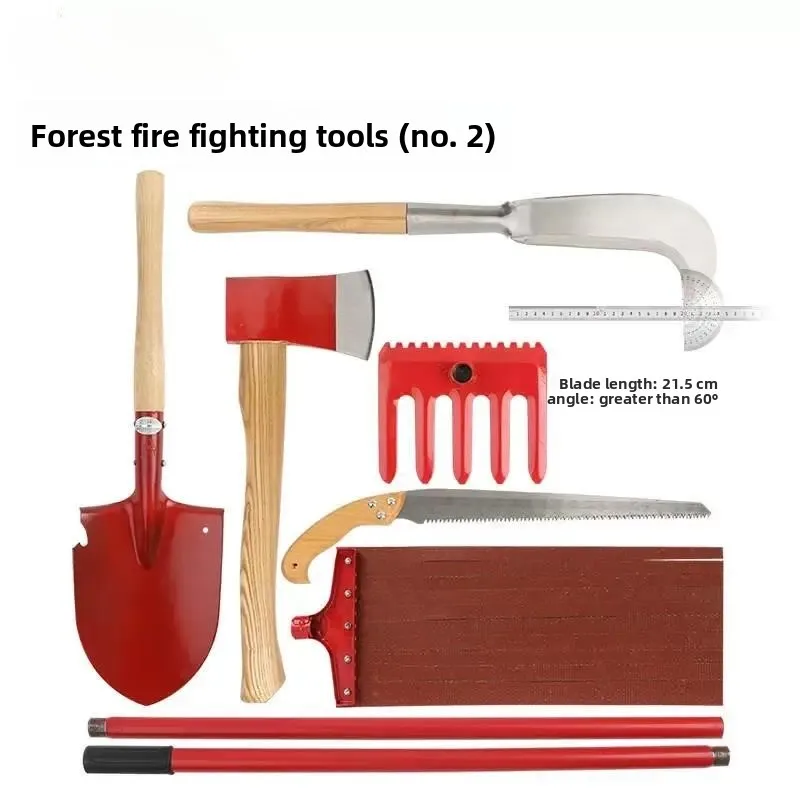 Multifunctional Outdoor Tool Kit with Shovel, Axe, Saw, Knife and Rake for Field Clearing Work