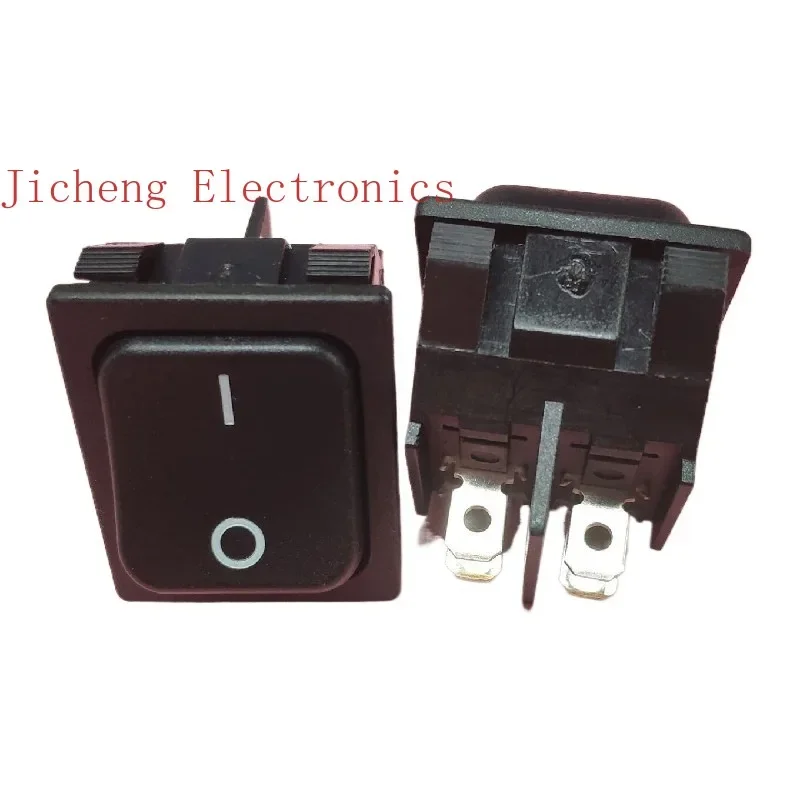 

10PCS Ship type rocker switch R13-87 black four-leg power switch, printed I/O opening 22X30MM