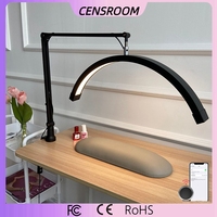 20in Arch Nail Table Lamp 24W LED Half Moon Light for Manicure Lashes Extension Beauty Salon Desk Mount Fill Lighting