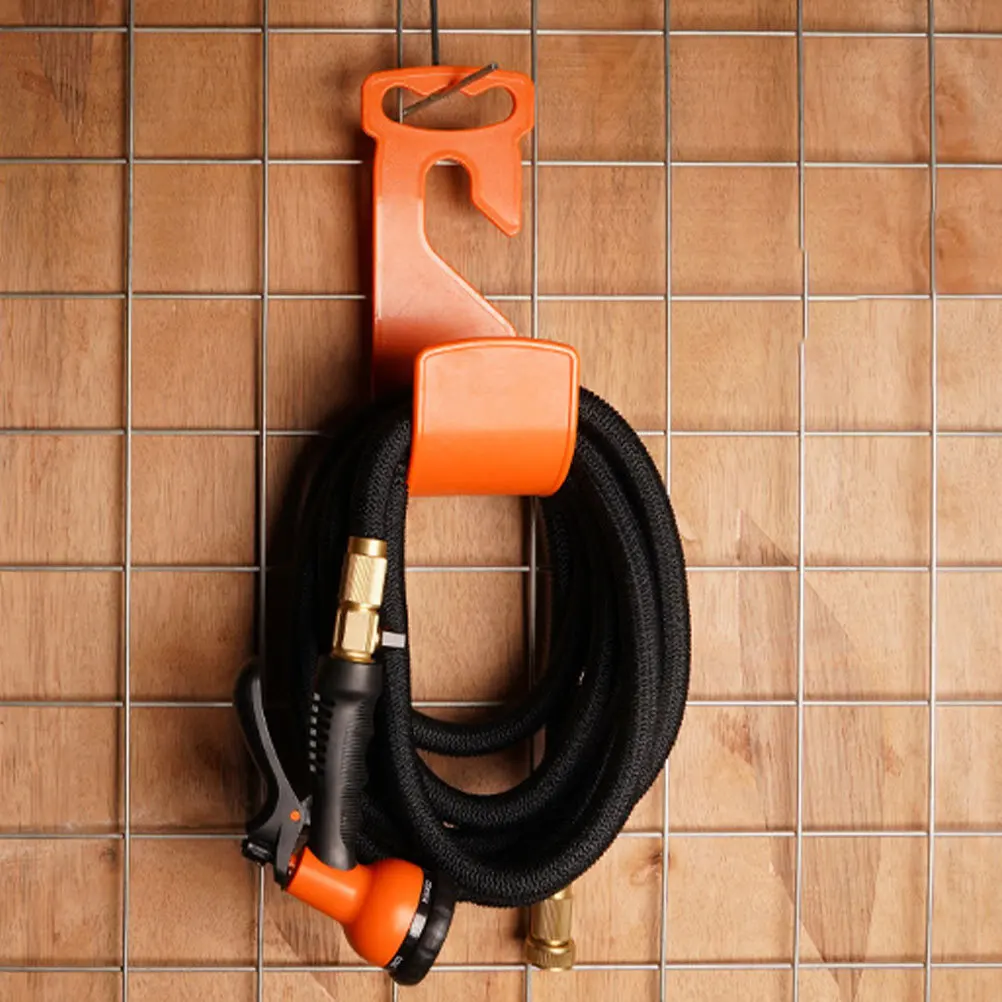

2Pcs Water Hook Hose Organizer Removable Bracket for Gardening Supplies Fine Craft Design Orange Plastic Hook Gardening Bracket