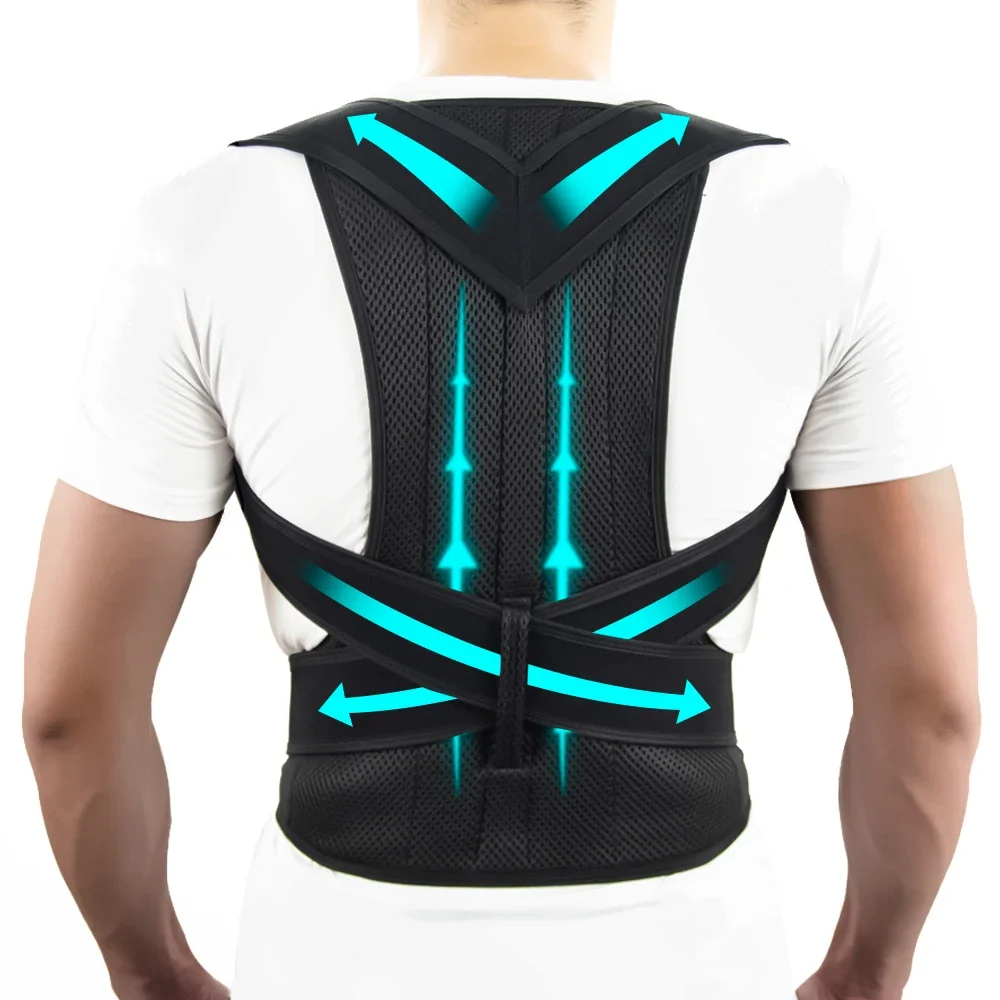 Back Brace Posture Support for Women and Men, Shoulder Straightener, Adjustable Full Back Support for Upper and Lower Back