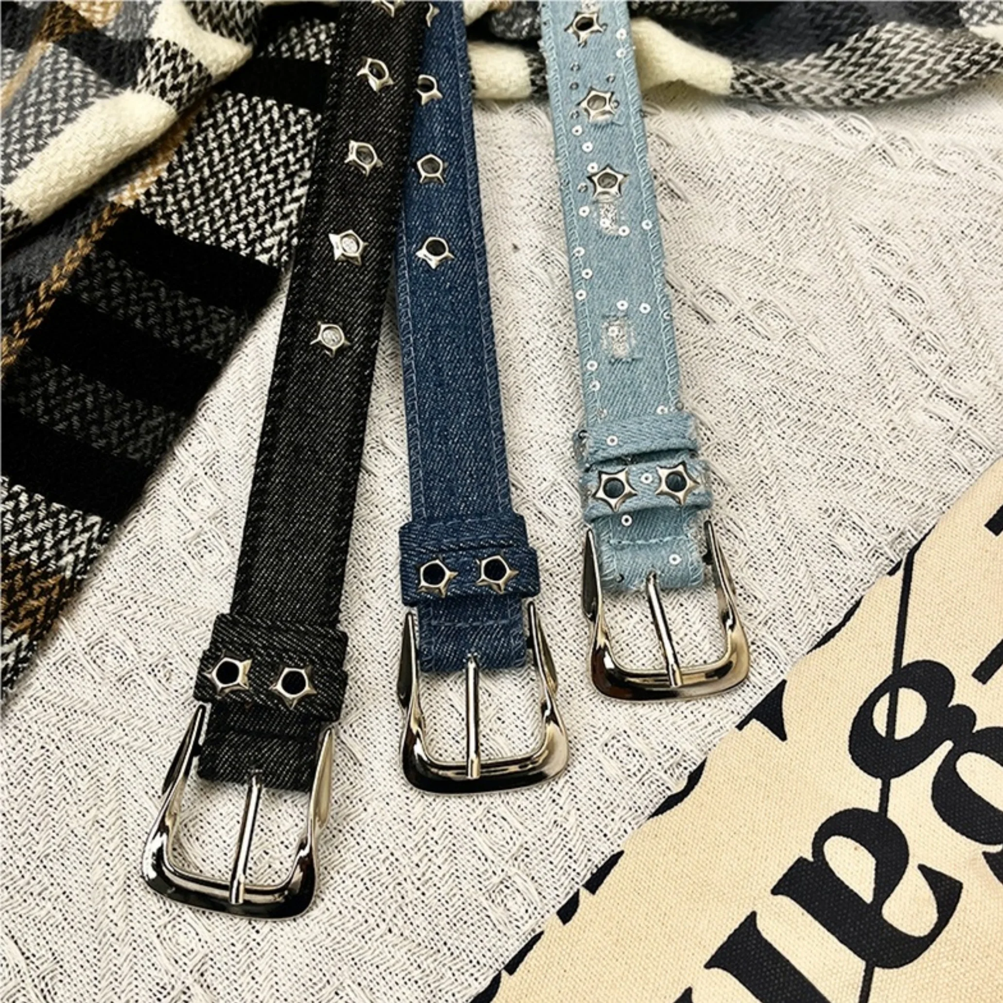 Hochwertiger Jeansgürtel für Damen, 2,6 cm breit, mit Dornschließe, strapazierfähig, verschleißfest, Taillengürtel für Jeans, Freizeitkleidung, Streetwear – Detail 7