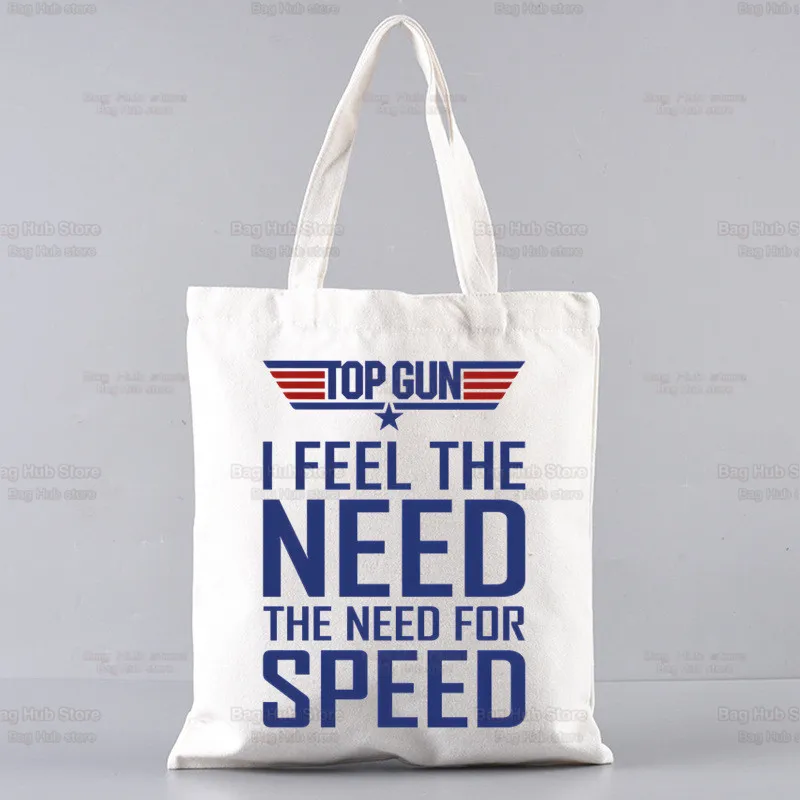 Top Gun Fighter Maverick Gans Unisex Handtaschen benutzer definierte Leinwand Einkaufstasche drucken täglichen Gebrauch wieder verwendbare Reise lässig Einkaufstasche