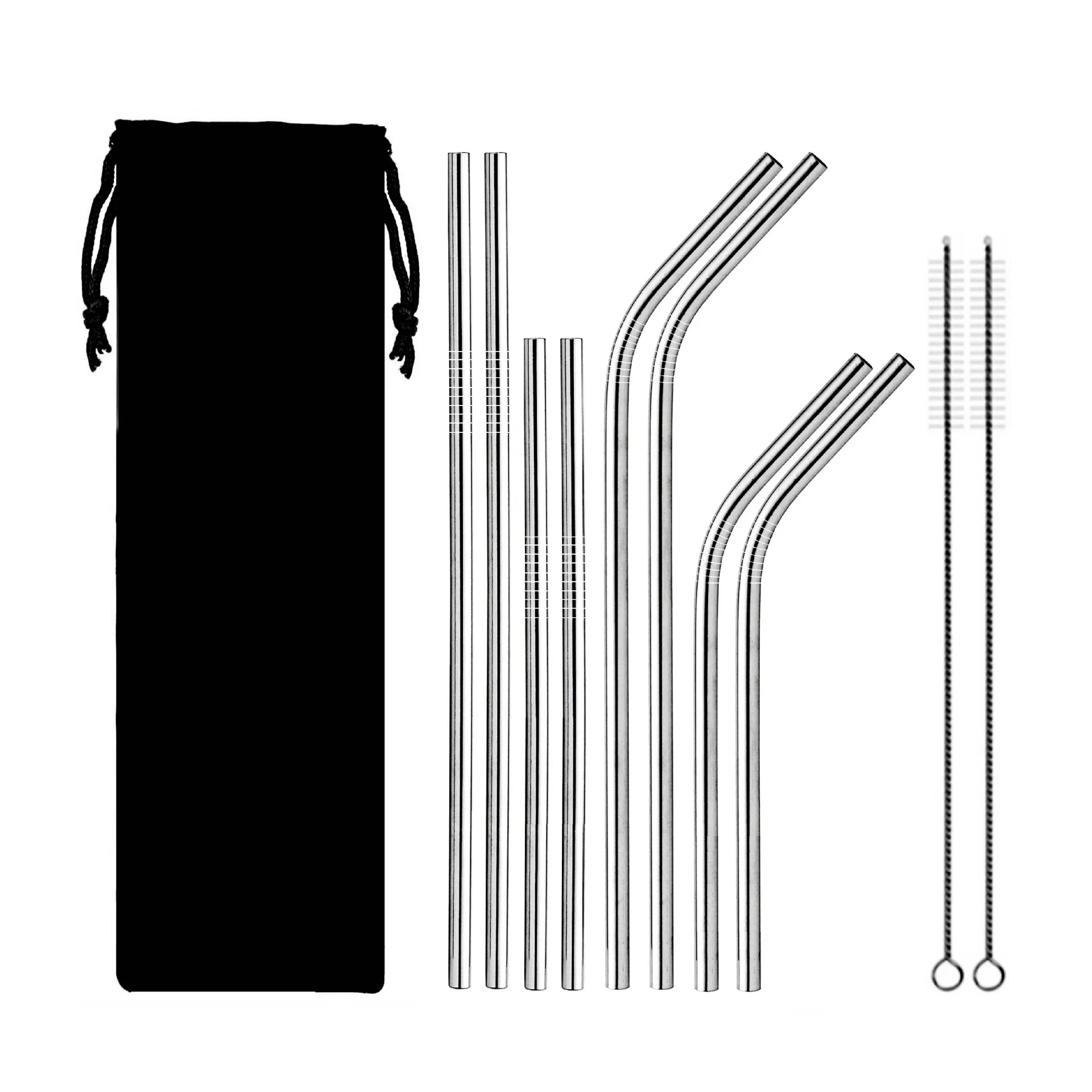 10 Pieces Stainless Steel Straw Set Colorful Metal Straws Bar Drinks Coffee Milk Tea Juice Drinking Utensils Environmental Prote