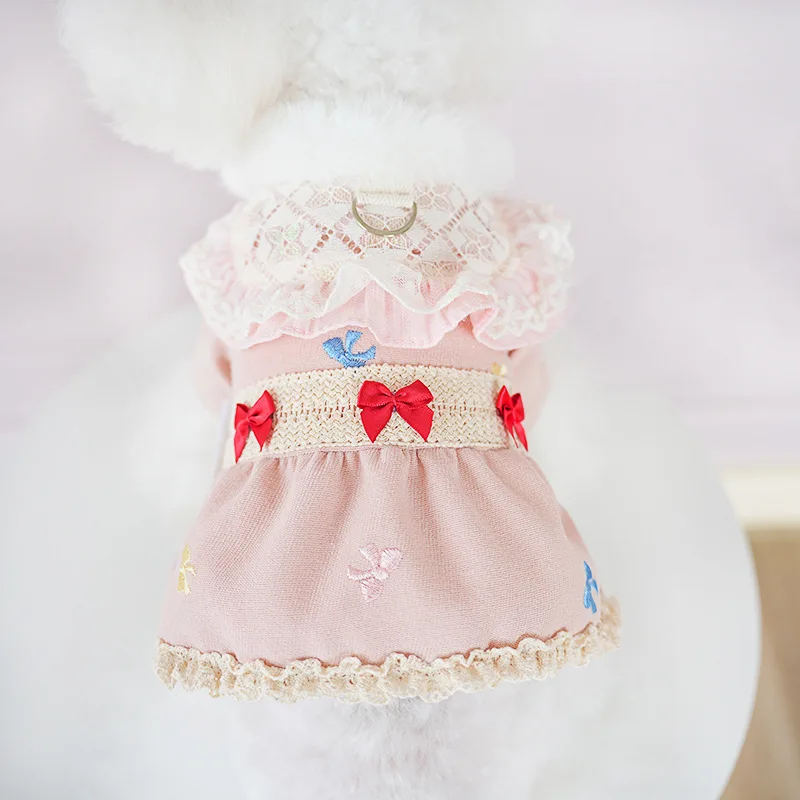 Lollipop Pet Dog Clothes Cute Sister Skirt  Maid Bow Skirt Teddy Bigbear Corgi  Cat Clothes  French Bulldog  Pet Products