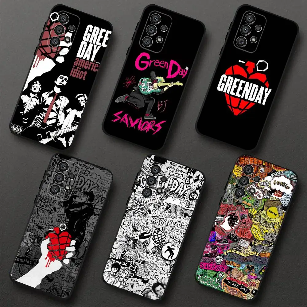 

G-Green Day Phone Case For Samsung S 25,24,23,22,30,21,10,9,Ultra,Plus,Lite,FE,4,5G Black Soft Case