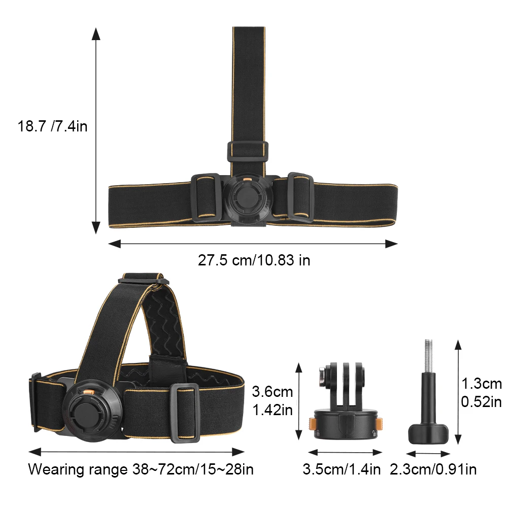 Sabuk tali kepala magnetik dapat diatur, sabuk dudukan kepala pelepasan cepat untuk Gopro Pocket 3 Insta360 X3 Insta360 Go3S
