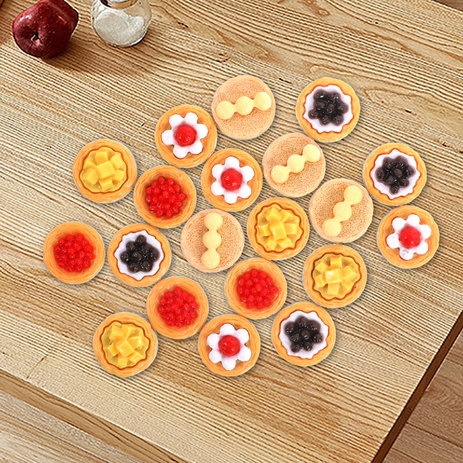 

20 Pcs Simulation Small Mini Tart Artificial Dessert Tarts Realistic Food Props Fake Egg Display