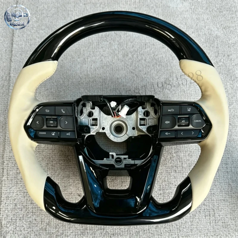 Black Piano Steering Wheel for Lexus Toyota Fortuner Prius Camry Lx570 Gx470 Corolla 4runner White Leather Handle