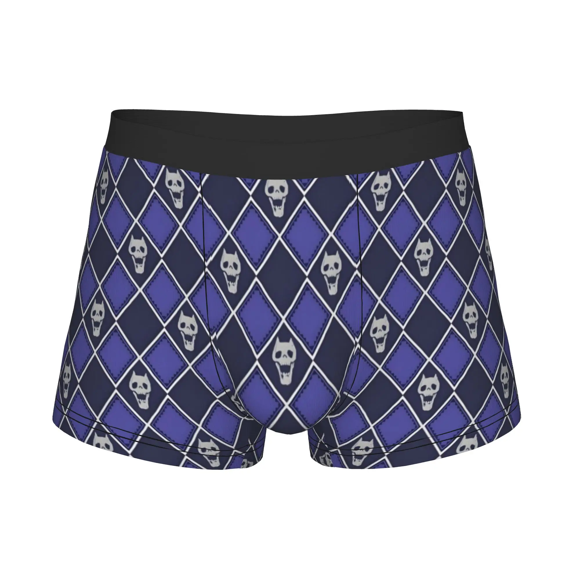 Kiras Yoshikage Silver Blue Boxers Shorts Mens JoJos Bizarre Adventure Calavera Briefs Underwear Fashion Underpants