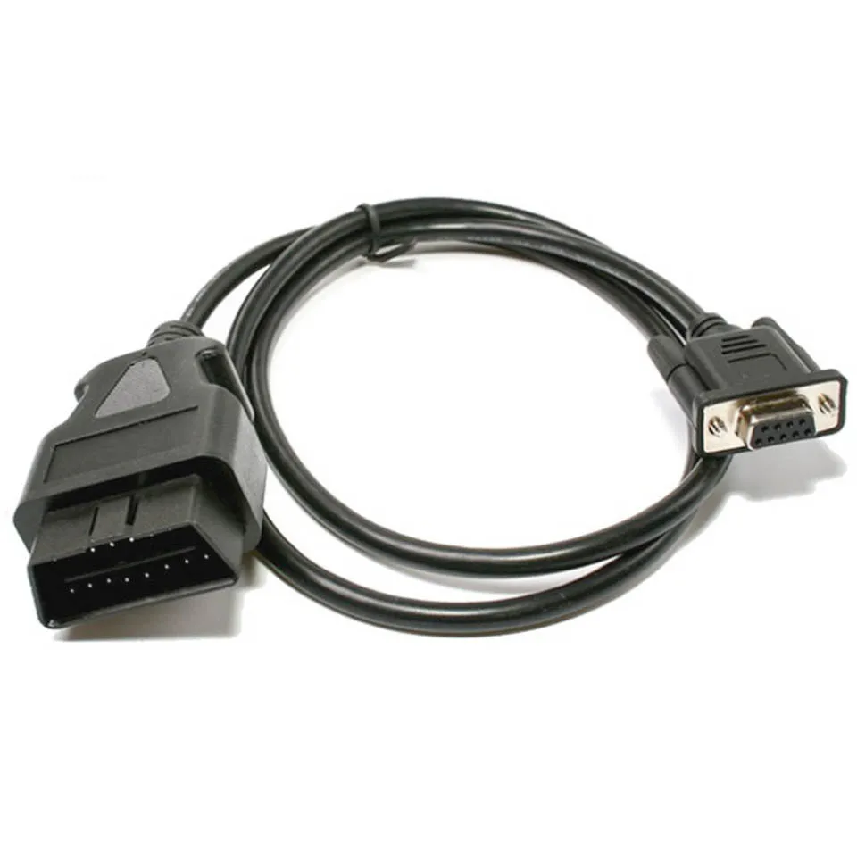 OBD2 16Pin Male Extension Cable Convert DB9 PIN New Car OBD 16Pin To DB 9PIN Serial RS232 Connector OBDII 16 Pin To DB9 Female