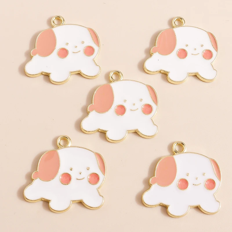 20 قطعة 22x21 مللي متر الكرتون الحيوان جرو السحر المينا الكلب Charms المعلقات لصنع المجوهرات القلائد أقراط Crafts بها بنفسك الحرف لوازم