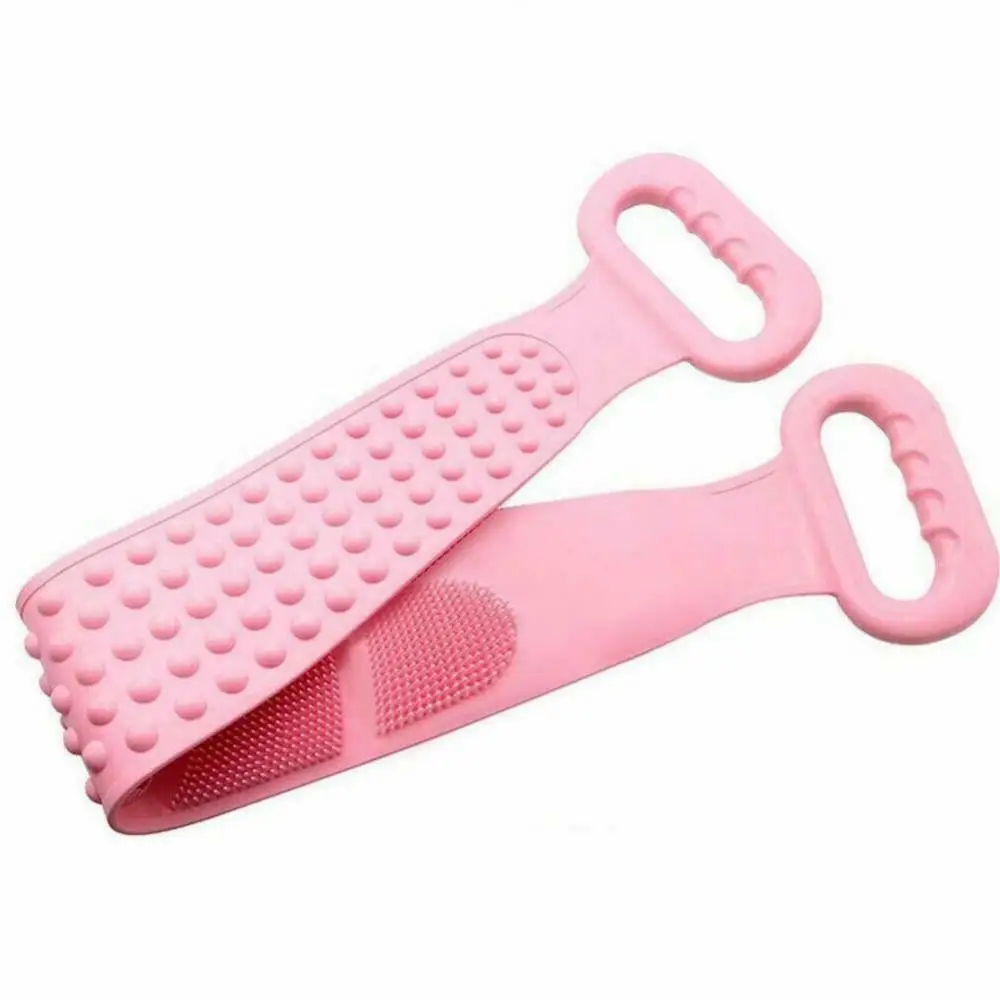 Épurateur de dos pour la douche, brosse pour le corps de bain Inmorven, brosse pour le dos en silicone, épurateur extra long avec poignée, hommes et femmes