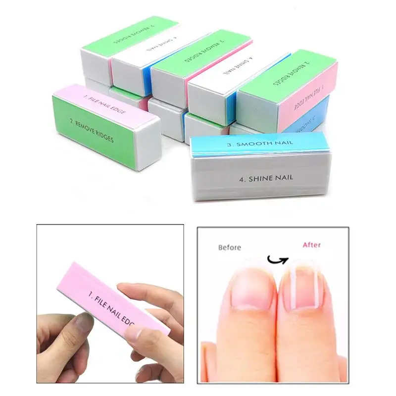 5 Pcs/Lot Nail Buffer Block 4 Way Colorful Buffing Block Shine Polisher Nail Buffing File Manicure Sanding Nail Art Tools