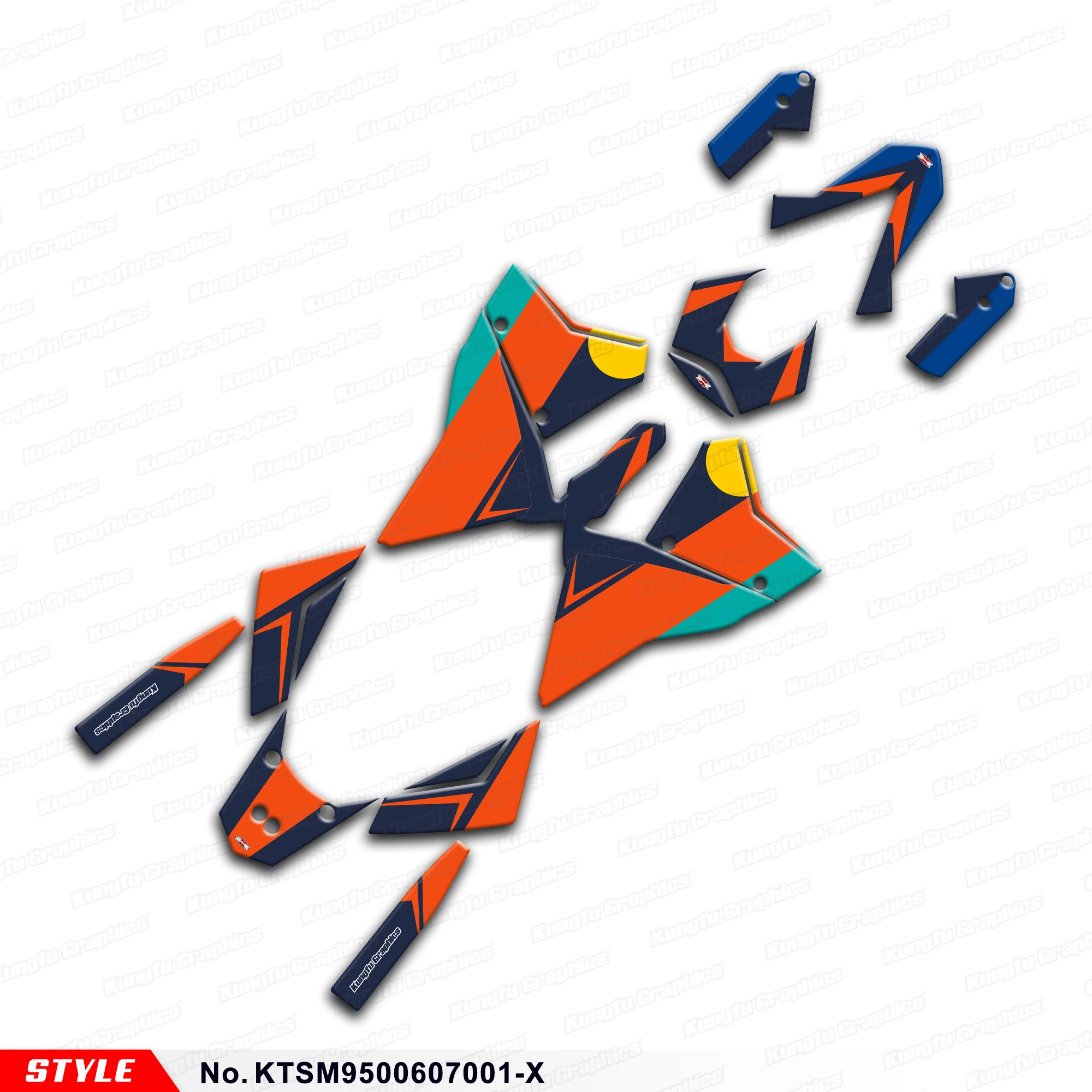 

JY RACING Customised Graphics Sheet Stickers Complete for KTM 950 Supermoto 950 SM 2006-2007, Rebuild Kit, KTSM9500607001-X