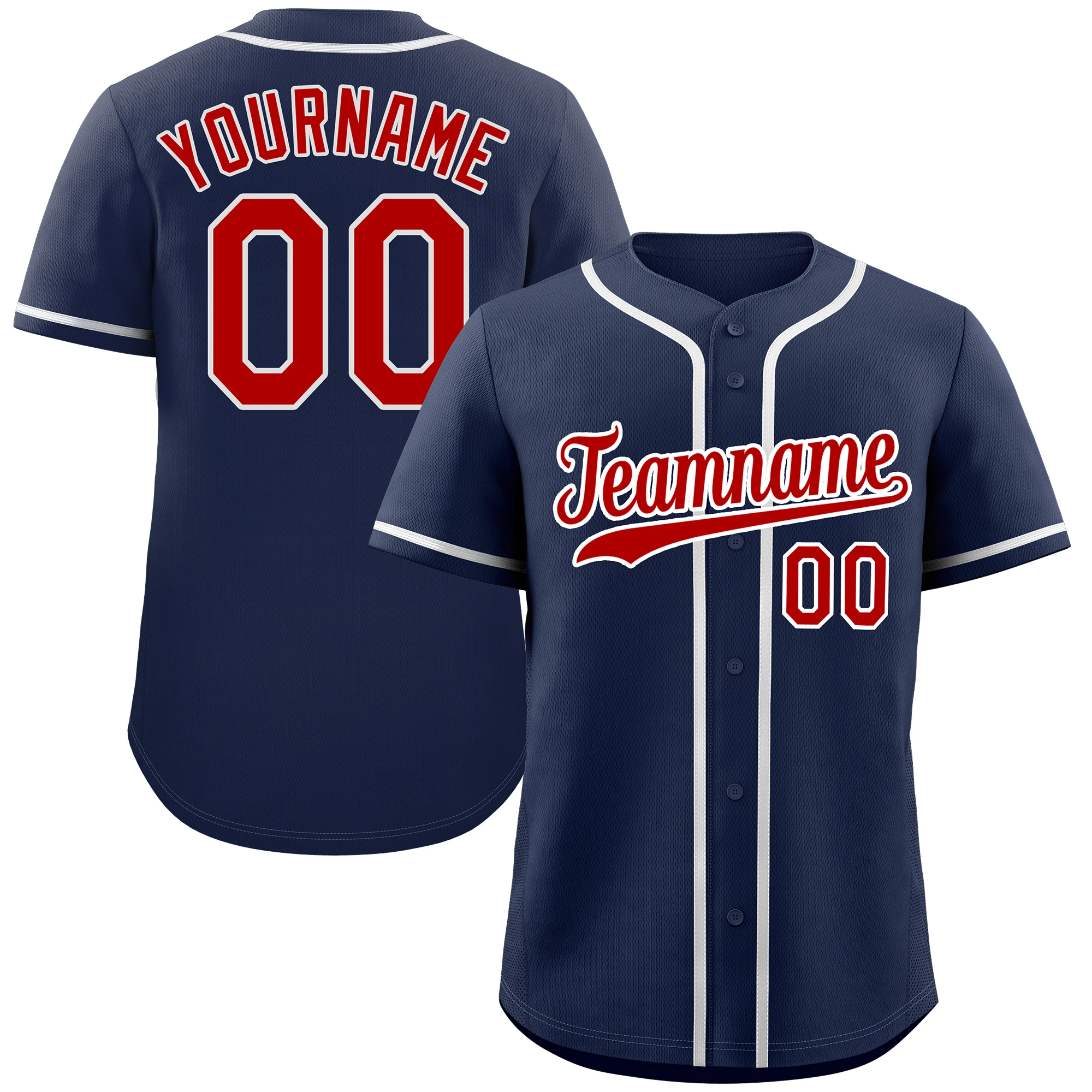 Custom Personalzied Classic Style Baseball Jersey Printed Team Name Number Top Quality Performance Short Sleeve Shirt