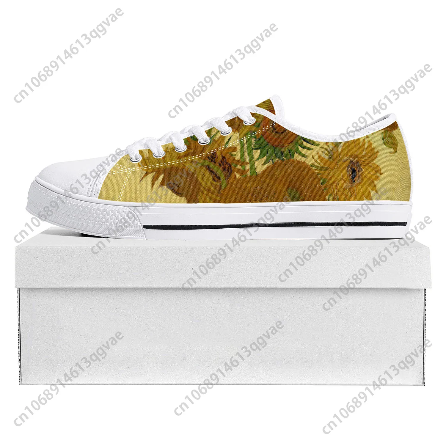 

Van Gogh Oil Painting Sunflower Low Top High Quality Sports Shoes Men Ladies Teenagers Canvas Shoes Couple Custom Shoes