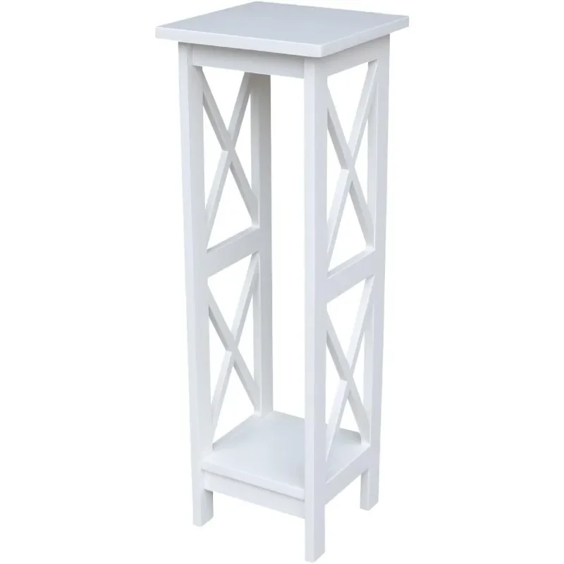 

, 36" X-Sided Plant Stand , Solid Real Wood, Sturdy Parawood, Snow White