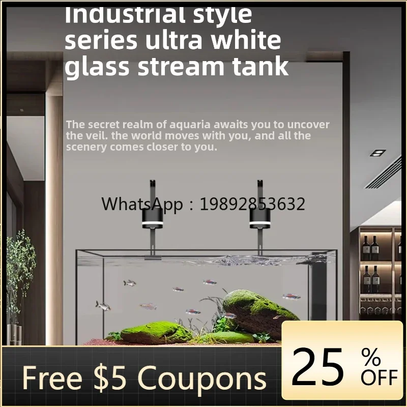 b28 native stream tank fish tank stainless steel bottom filter household large landscaping aquarium ultra white tank