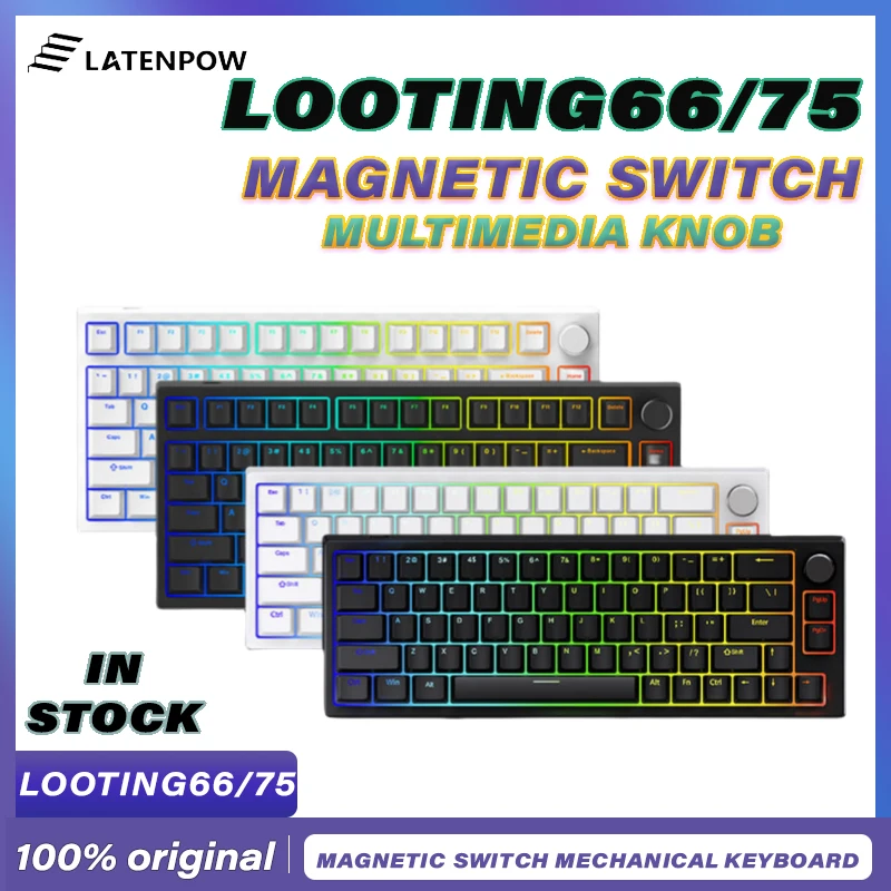 

LATENPOW Looting66 75 Magnetic Switch Mechanical Keyboard Customized Gaming Office keyboard RGB light PBT hot swap Gift in