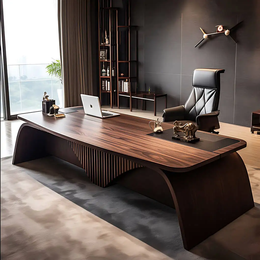 *Luxury Modern Executive L-Shaped Desk Wooden Office Furniture with Feature for Work Table Boss Table