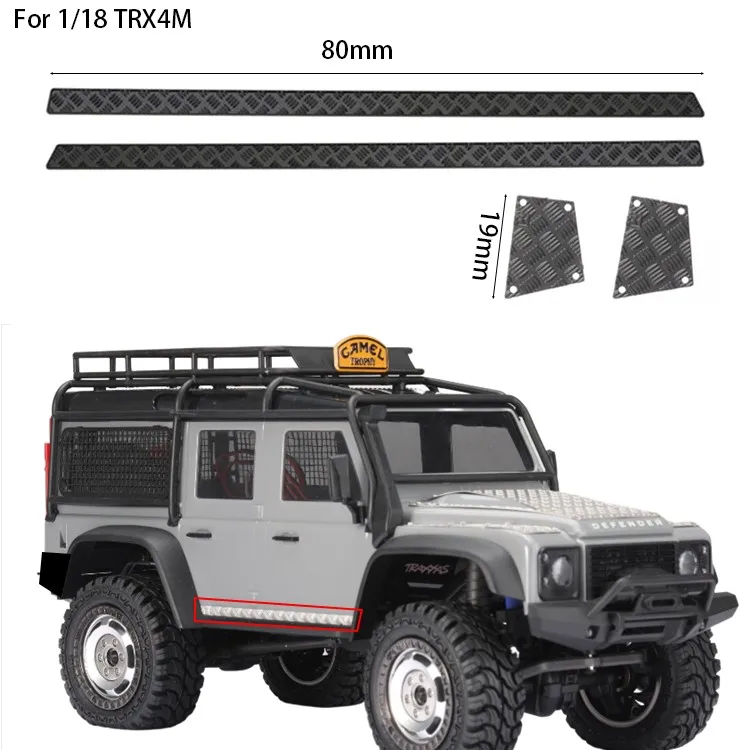 Rear View Mirror Bumper Fender Lampshade Exhaust Pipe Chassis Window Net For Trx4m 1/18 Defender Rc Car Upgrade Part