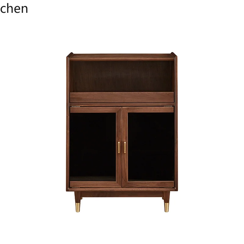 

HTT wine cabinet modern simple living room display vertical cabinet glass storage side storage