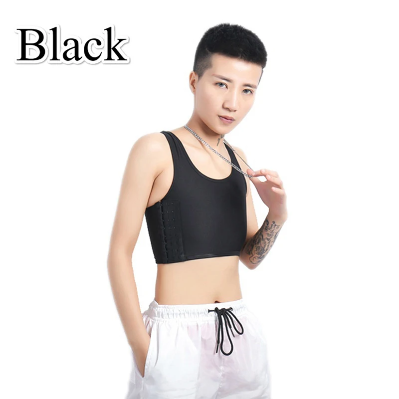 Casual Breathable Buckle Short Chest Breast Binder Vest Tops Chest Binder Underwear Tank Tops Bandage Breathable Side Hook