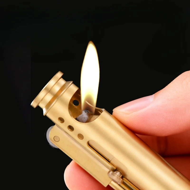 New Grinding Wheel Kero sene Windproof Lighter Retro Kero sene Lighter Shaped Collection Metal Smoking Accessories Gift