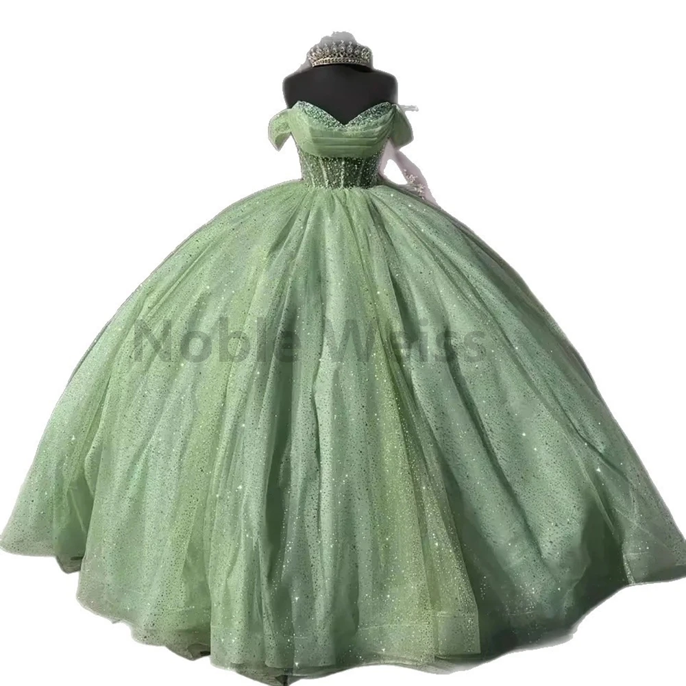 فساتين Quinceanera الأنيقة على شكل قلب بطول الأرض من التول على شكل حرف A لتخصيص الأداء #5