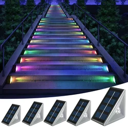 Solar Stair Lights Solar Step Light Outdoor Anti-theft Waterproof IP67 Decor for Garden Stair Deck Front Porch and Patio