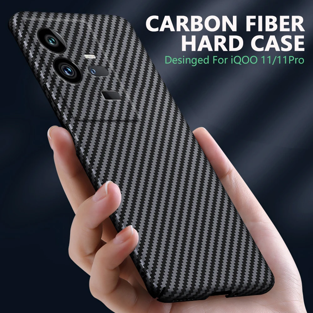 

Genuine Carbon fiber Phone Case for Vivo iQOO 11S 11 Pro Ultra Thin and Lightweight Rugged Protective Hard Cover Case