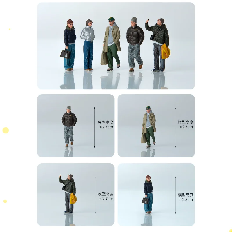 Spot 1/64 Fashion And Versatile Walking Men's And Women's Miniature Doll Model DIY Hand Drawn Scene Matching Ornament Toy Gift
