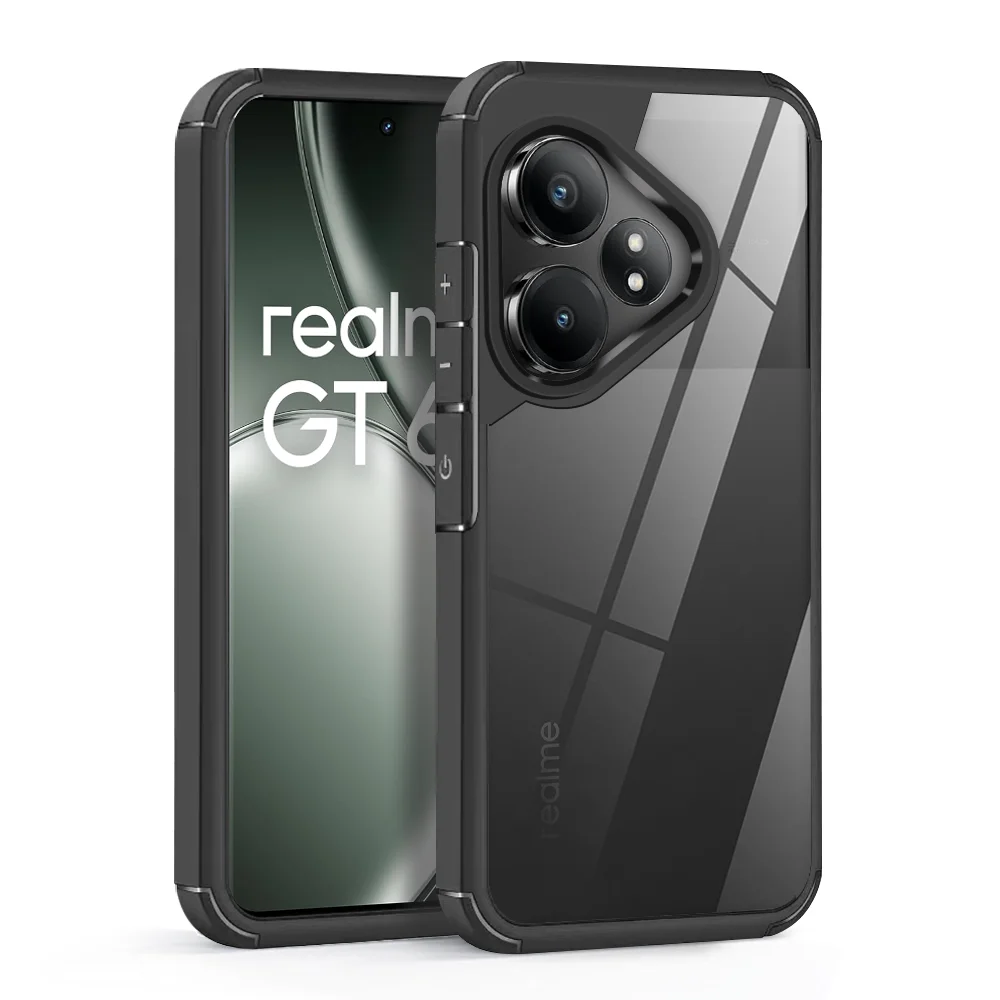 

Clear Acrylic Case for OPPO Realme GT 6 6T Realme GT Neo6 SE 5G Global RealmeGT6T Silicone Protection Hard Luxury Phone Cover